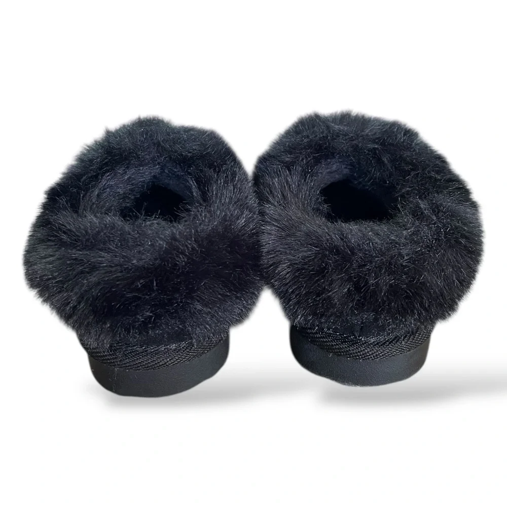 Target Cat & Jack Toddler Piper Faux Fur Cuff Scuff Slippers, 5